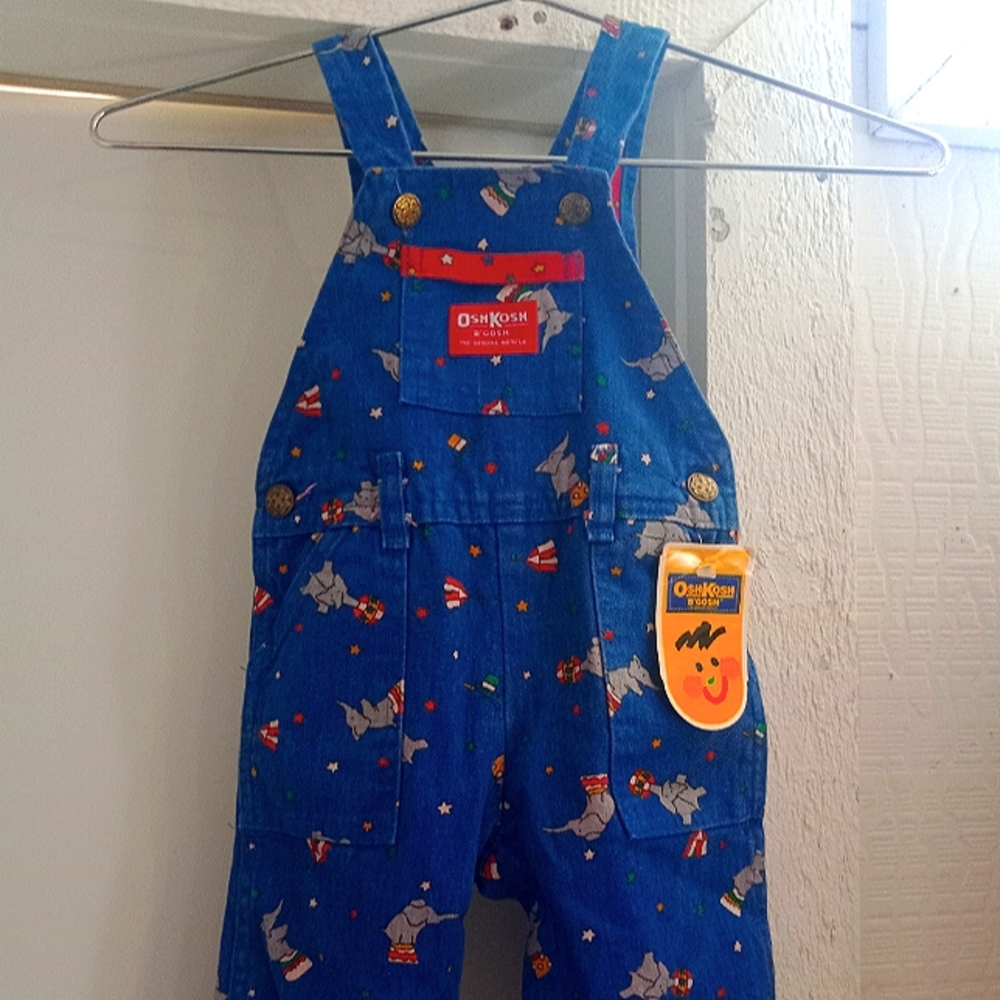 VINTAGE Oshkosh B'Gosh circus elephant overalls